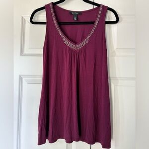 White House Black Market Beaded Tank Top